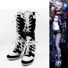 画像2: Suicide Squad スーサイドスクワッド ハーレイクイン Harleen Quinzel　 風 　コスプレブーツ　靴 (2)