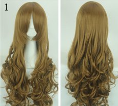 画像1: 卷き毛 ロング　80cm多色　選び自由　高品質耐熱 コスプレウイッグ+ウイッグネット wig (1)