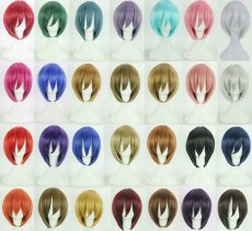 画像1: 短い髪　30cm多色　選び自由　高品質耐熱 コスプレウイッグ+ウイッグネット wig (1)