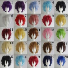 画像1: 短い髪　30cm多色　選び自由　高品質耐熱 コスプレウイッグ+ウイッグネット wig (1)