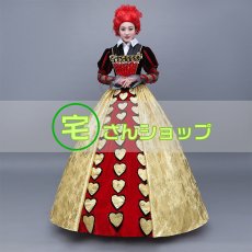 画像1: ディズニー プリンセス 映画　不思議の国のアリス 赤の女王 ハートの女王　コスプレ衣装 (1)