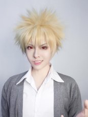 画像1: 僕のヒーローアカデミア 爆豪勝己 ばくごう かつき  コスプレウィッグ かつら cosplay wig 耐熱ウィッグ  専用ネット付   (1)