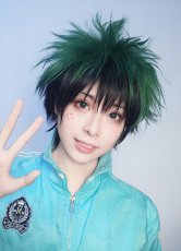 画像1: 僕のヒーローアカデミア  緑谷出久 みどりや いずく  デク  コスプレウィッグ かつら cosplay wig 耐熱ウィッグ  専用ネット付   (1)