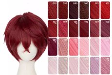 画像1: 汎用カラー カラフル ウィッグ レッド アッシュ パープル バイオレット ショッキング ピンク 30-35cm  風 コスプレウィッグ かつら cosplay wig 耐熱ウィッグ 専用ネット付   (1)