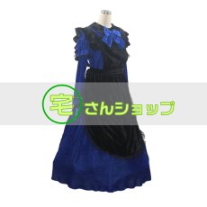 画像2: ハロウィン メイド服 メイドカフェ 定番 ブラック・ブルー 召使い 喫茶店 コスチューム コスプレ衣装 (2)