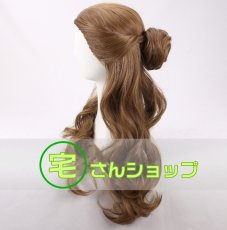 画像3: 美女と野獣 プリンセス ベル 風  ハロウィン お姫様    コスプレウィッグ かつら cosplay wig 耐熱ウィッグ  専用ネット付   (3)