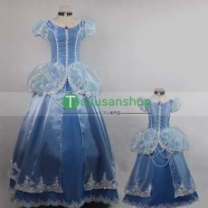 画像1: シンデレラ Cinderella プリンセス ドレス ハロウィン お姫様 子供　風 コスチューム コスプレ衣装 オーダーメイド (1)