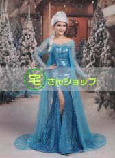 画像1: ディズニー FROZEN アナと雪の女王 エルサ Elsa コスプレ衣装 (1)