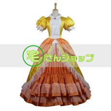 画像1: スーパーマリオ Daisy デイジー ドレス 風 コスチューム コスプレ衣装 オーダーメイド (1)