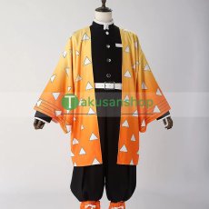 画像1: 鬼滅の刃 我妻善逸 風  コスチューム コスプレ衣装 (1)