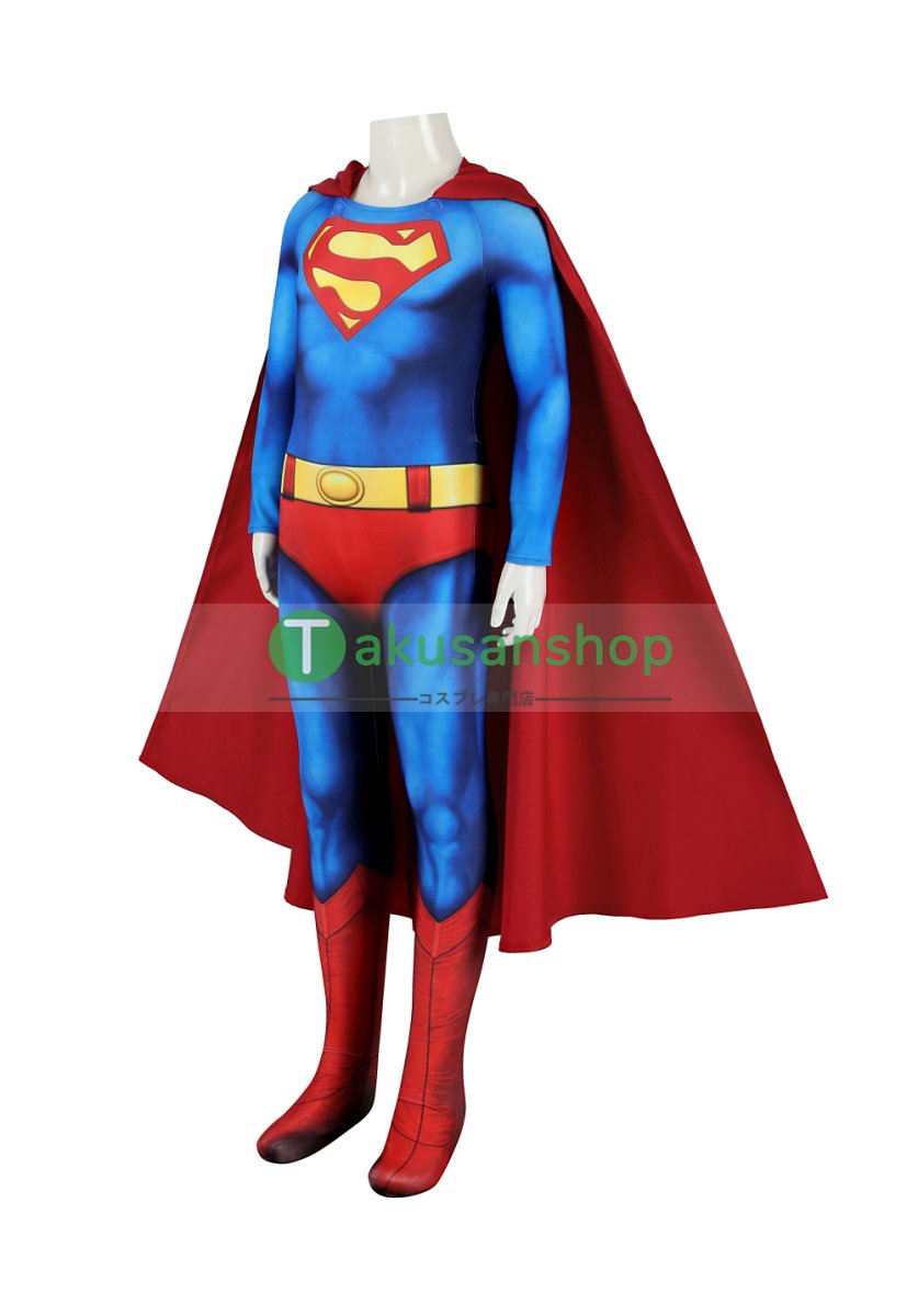 画像2: 子供向 1978映画 Superman スーパーマン クラーク・ケント 全身タイツ 風  コスプレ衣装 コスチューム (2)