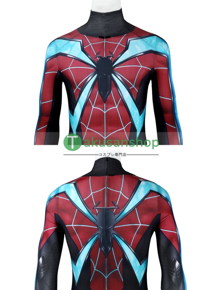 画像11: スパイダーマン 2 Spider-Man 2 マイルス・モラレス マイルズ 風 全身タイツ コスチューム コスプレ衣装 (11)