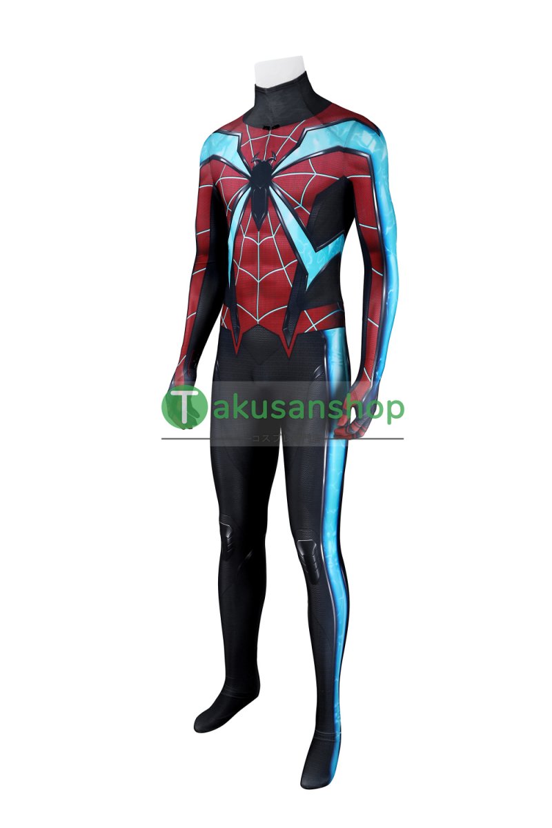 画像4: スパイダーマン 2 Spider-Man 2 マイルス・モラレス マイルズ 風 全身タイツ コスチューム コスプレ衣装 (4)