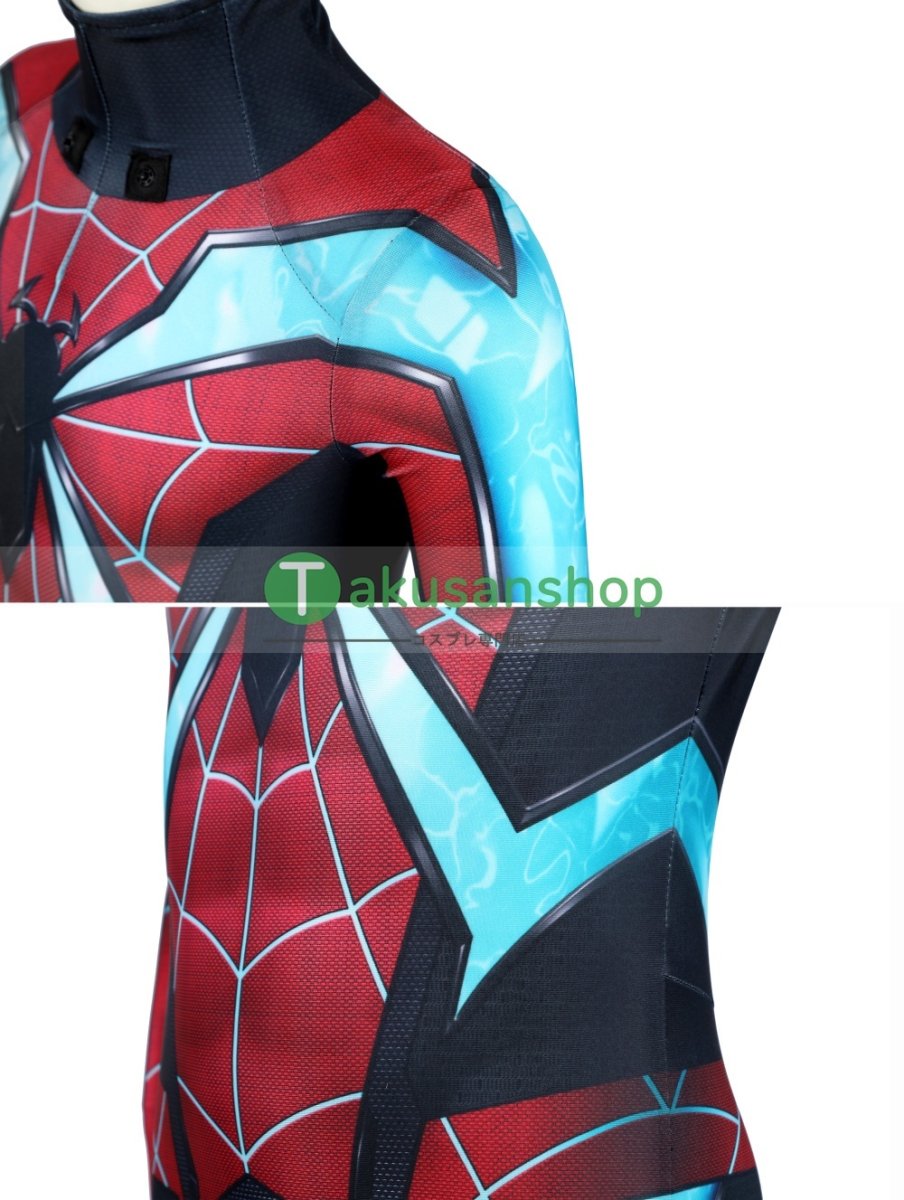 画像9: 子供向 スパイダーマン 2 Spider-Man 2 マイルス・モラレス マイルズ  風 全身タイツ コスチューム コスプレ衣装 (9)