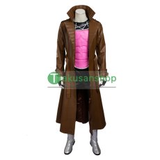 画像1: X-MEN Gambit ガンビット  風 靴付き コスチューム コスプレ衣装 コスプレ靴 バラ売り可 オーダーメイド (1)