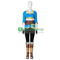 画像3: ゼルダの伝説 ブレス オブ ザ ワイルド 2  ゼルダ姫  英傑服  風   コスプレ衣装 コスチューム コスプレ靴  ブーツ付き  バラ売り可 (3)