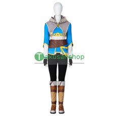 画像1: ゼルダの伝説 ブレス オブ ザ ワイルド 2  ゼルダ姫  英傑服  風   コスプレ衣装 コスチューム コスプレ靴  ブーツ付き  バラ売り可 (1)