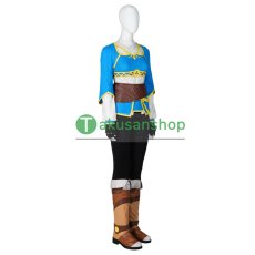 画像4: ゼルダの伝説 ブレス オブ ザ ワイルド 2  ゼルダ姫  英傑服  風   コスプレ衣装 コスチューム コスプレ靴  ブーツ付き  バラ売り可 (4)