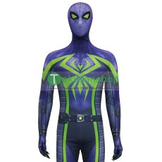 画像6: スパイダーマン 2 Spider-Man 2  パープル・ドミニオン・スーツ マイルス・モラレス マイルズ  風  コスチューム コスプレ衣装 (6)