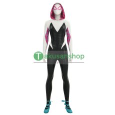 画像1: スパイダーマン: スパイダーバース Spider-Man: Into the Spider-Verse グウェン・ステイシー スパイダー・グウェン 風 コスプレ衣装 コスチューム (1)