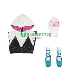 画像26: スパイダーマン: スパイダーバース Spider-Man: Into the Spider-Verse グウェン・ステイシー スパイダー・グウェン 風 コスプレ衣装 コスチューム (26)