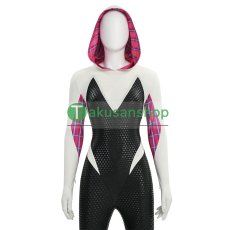 画像9: スパイダーマン: スパイダーバース Spider-Man: Into the Spider-Verse グウェン・ステイシー スパイダー・グウェン 風 コスプレ衣装 コスチューム (9)
