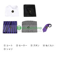 画像13: アダムス・ファミリー  ドラマ  ウェンズデー  Wednesday ネヴァーモア学園制服　ユージーン・オティンガー   風 コスチューム コスプレ衣装 (13)