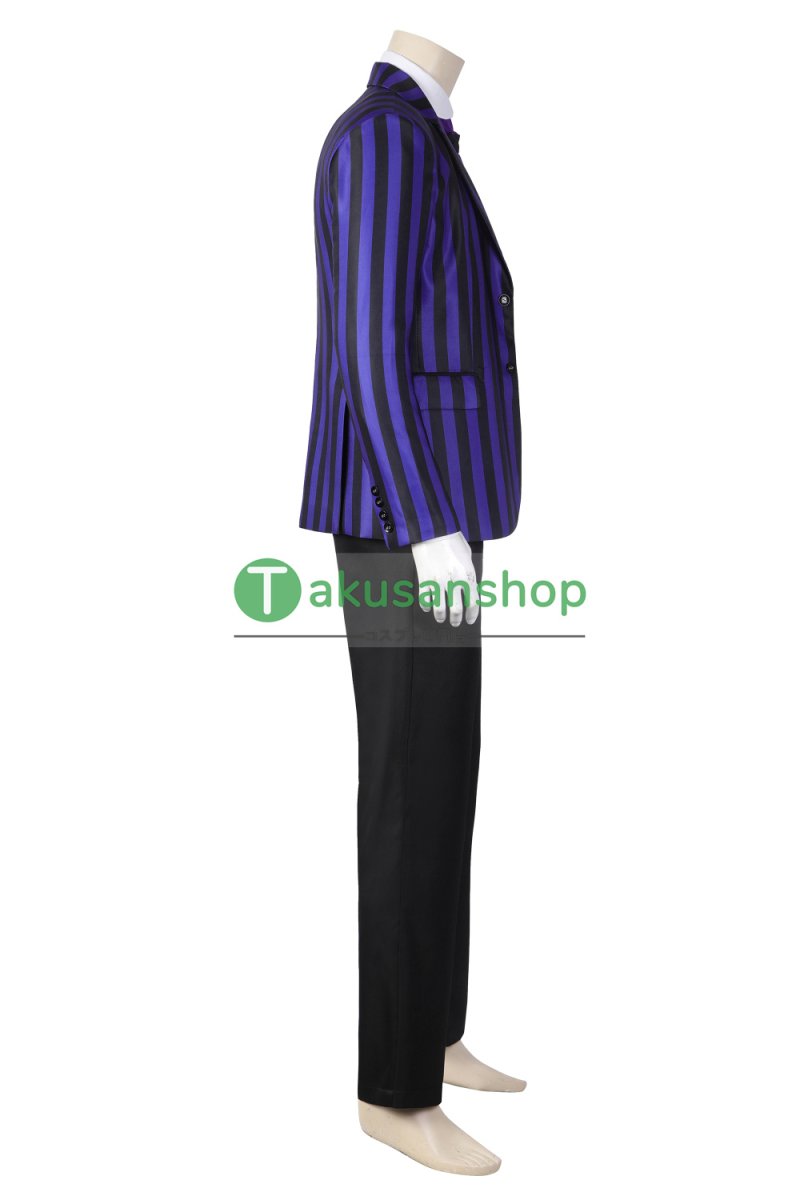 画像3: アダムス・ファミリー  ドラマ  ウェンズデー  Wednesday ネヴァーモア学園制服　ユージーン・オティンガー   風 コスチューム コスプレ衣装 (3)