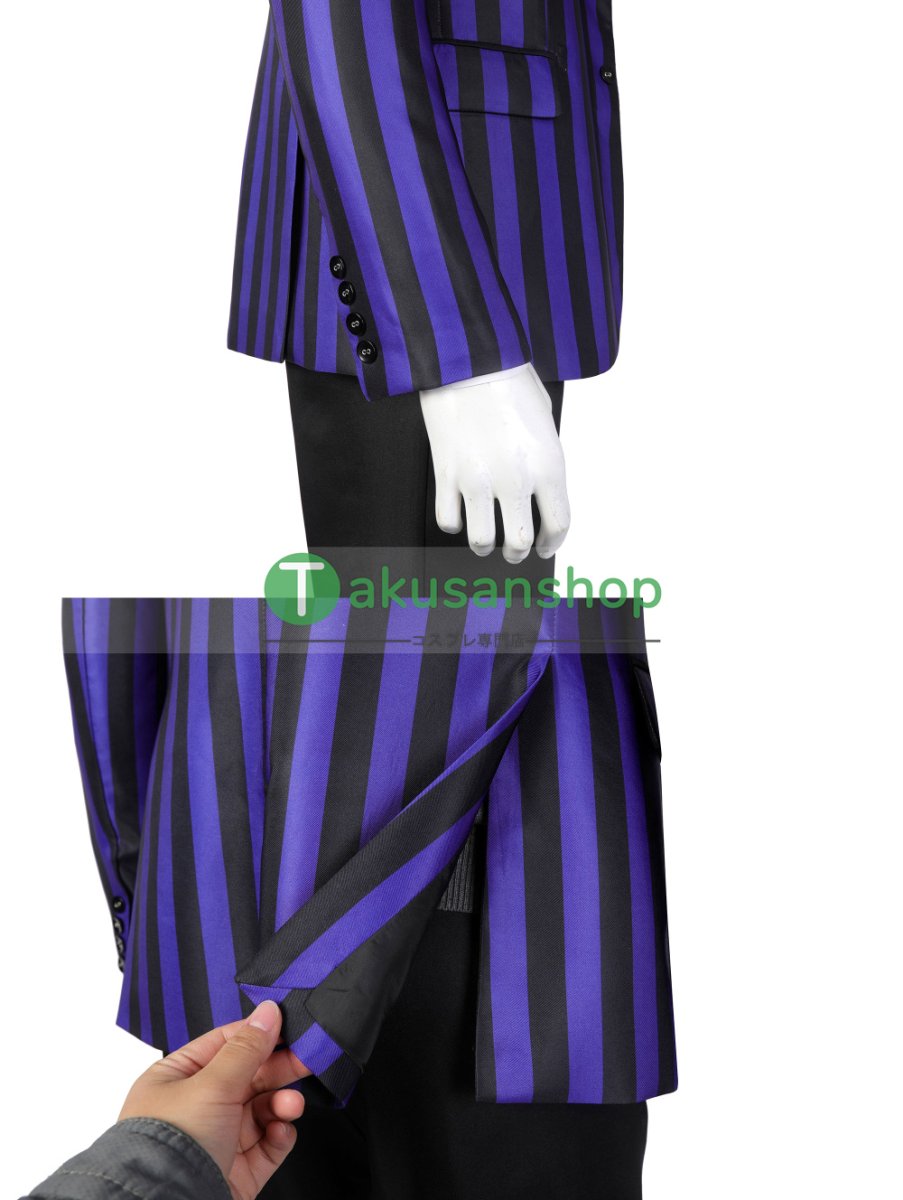 画像9: アダムス・ファミリー  ドラマ  ウェンズデー  Wednesday ネヴァーモア学園制服　ユージーン・オティンガー   風 コスチューム コスプレ衣装 (9)