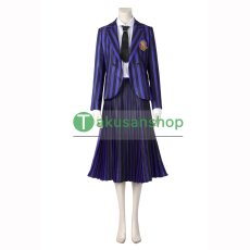 画像1: アダムス・ファミリー  ドラマ  ウェンズデー  Wednesday ネヴァーモア学園制服　イーニッド・シンクレア ビアンカ・バークレー   風 コスチューム コスプレ衣装 (1)