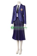 画像4: アダムス・ファミリー  ドラマ  ウェンズデー  Wednesday ネヴァーモア学園制服　イーニッド・シンクレア ビアンカ・バークレー   風 コスチューム コスプレ衣装 (4)