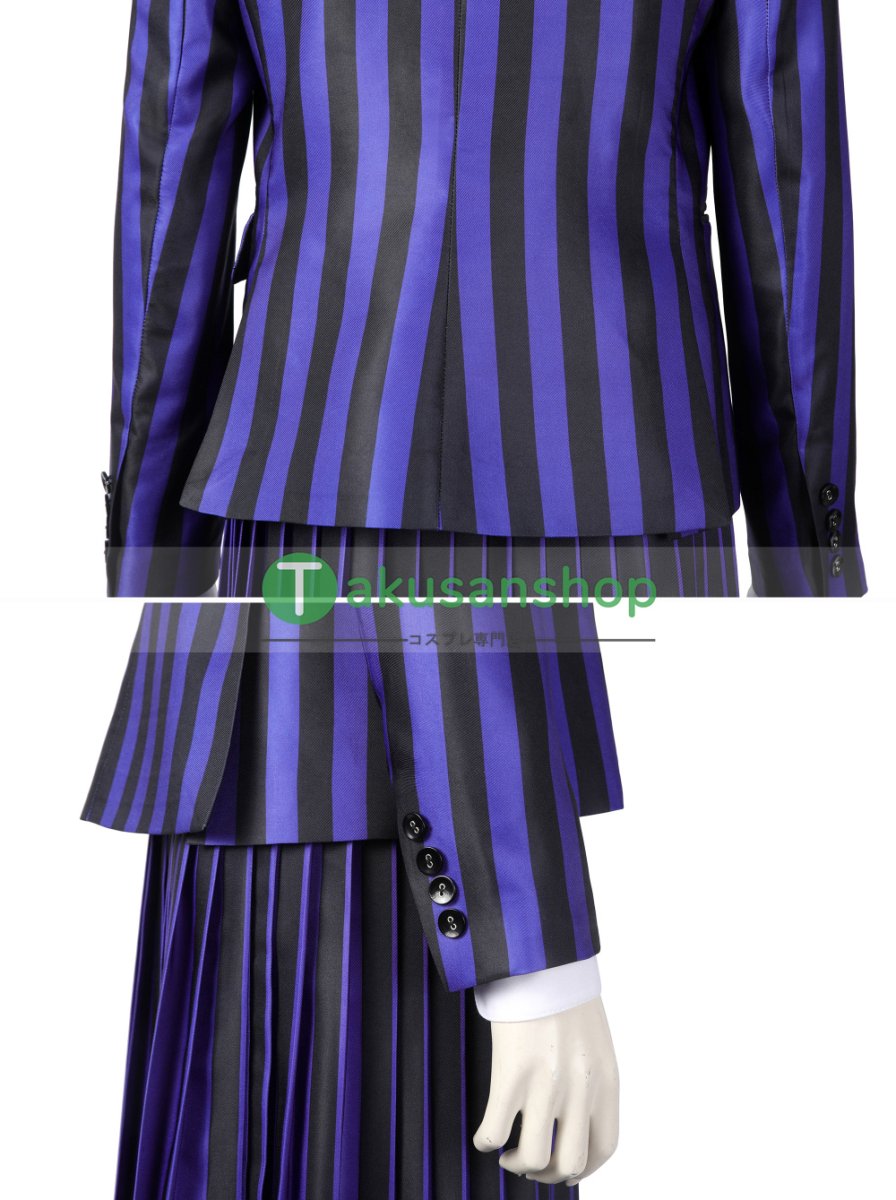 画像10: アダムス・ファミリー  ドラマ  ウェンズデー  Wednesday ネヴァーモア学園制服　イーニッド・シンクレア ビアンカ・バークレー   風 コスチューム コスプレ衣装 (10)