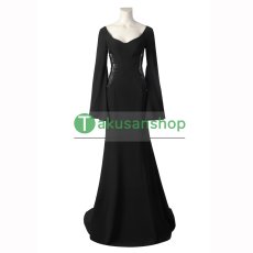画像1: アダムス・ファミリー  ドラマ  ウェンズデー  Wednesday  モーティシア・アダムス Morticia  風 コスチューム コスプレ衣装 (1)