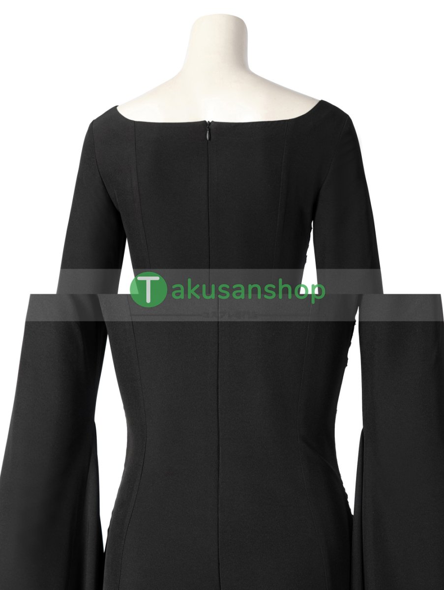 画像7: アダムス・ファミリー  ドラマ  ウェンズデー  Wednesday  モーティシア・アダムス Morticia  風 コスチューム コスプレ衣装 (7)