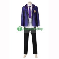 画像1: アダムス・ファミリー  ドラマ  ウェンズデー  Wednesday ネヴァーモア学園制服　ゼイヴィア・ソープ  エイジャックス   風 コスチューム コスプレ衣装 (1)