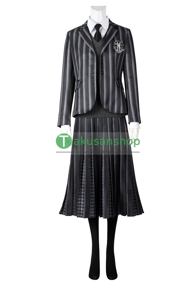画像6: アダムス・ファミリー  ドラマ  ウェンズデー  Wednesday ネヴァーモア学園制服   風 コスチューム コスプレ衣装 (6)
