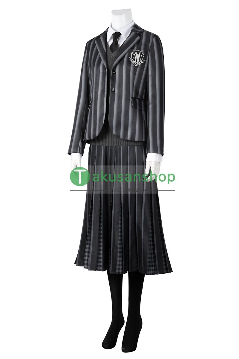 画像7: アダムス・ファミリー  ドラマ  ウェンズデー  Wednesday ネヴァーモア学園制服   風 コスチューム コスプレ衣装 (7)