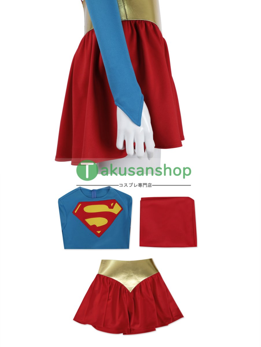 画像14: Supergirl: Woman of Tomorrow  スーパーガール：ウーマン・オブ・トゥモロー カーラ  風 コスチューム コスプレ衣装  コスプレ靴 ブーツ付き オーダーメイド  (14)