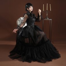 画像1: アダムス・ファミリー  ドラマ  ウェンズデー  Wednesday   風 コスチューム コスプレ衣装 (1)