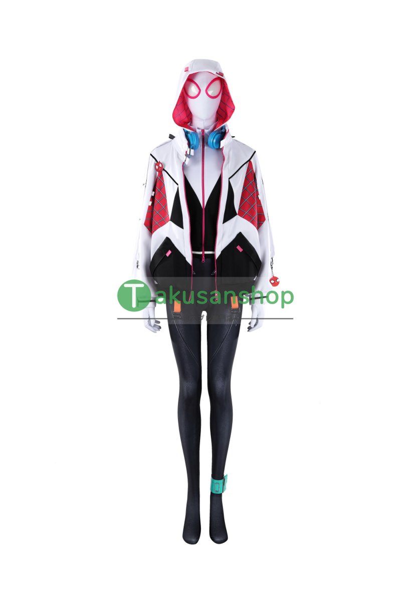 画像2: Spider-Man スパイダーマン オールニュー・スパイダー・グウェン ゴーストスパイダー  グウェン Gwen 風  コスチューム コスプレ衣装 (2)