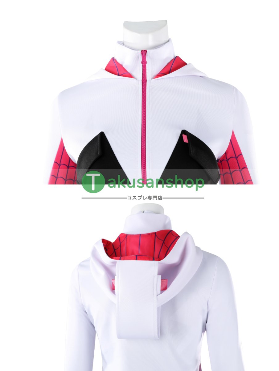 画像18: Spider-Man スパイダーマン オールニュー・スパイダー・グウェン ゴーストスパイダー  グウェン Gwen 風  コスチューム コスプレ衣装 (18)