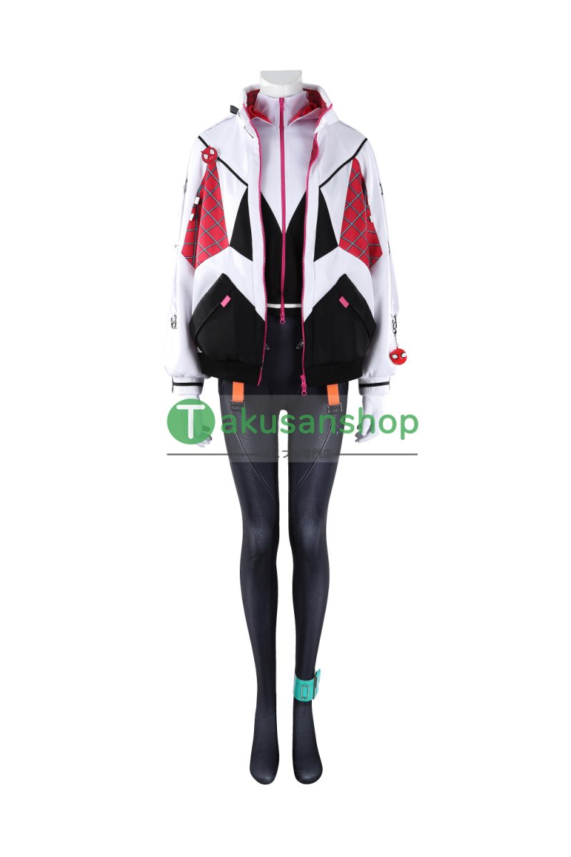 画像6: Spider-Man スパイダーマン オールニュー・スパイダー・グウェン ゴーストスパイダー  グウェン Gwen 風  コスチューム コスプレ衣装 (6)