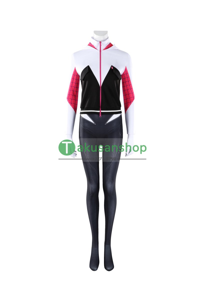 画像7: Spider-Man スパイダーマン オールニュー・スパイダー・グウェン ゴーストスパイダー  グウェン Gwen 風  コスチューム コスプレ衣装 (7)