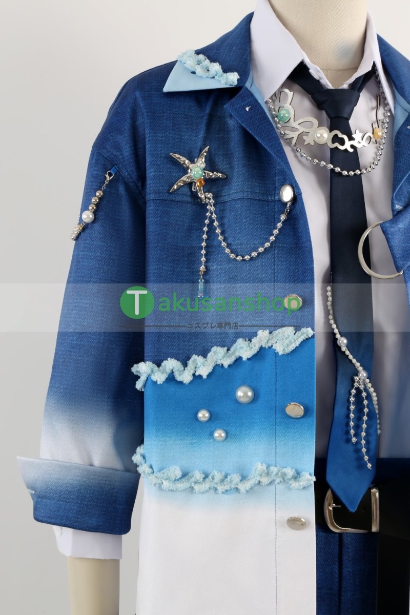 画像6: あんスタ あんさんぶるスターズ   十周年 Deep into you  Neptu  ネプトゥ 乙狩アドニス 神崎颯馬 遊木真 深海奏汰 月永レオ 青葉つむぎ 巴日和 風 コスチューム コスプレ衣装 オーダーメイド (6)