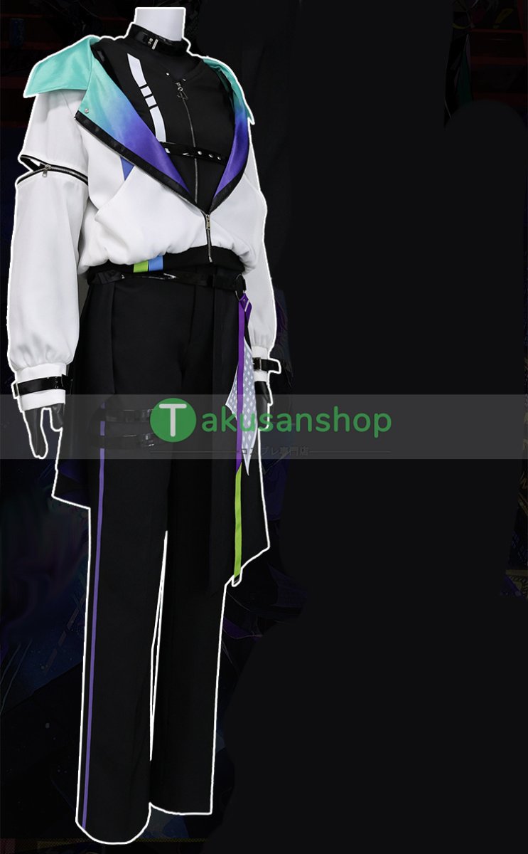 画像2: プロセカ プロジェクトセカイ カラフルステージ! feat.初音ミク ワンダーランズ×ショウタイム × 鏡音リン サイバーパンクデッドボーイ 神代類 風 コスプレ衣装 コスチューム (2)