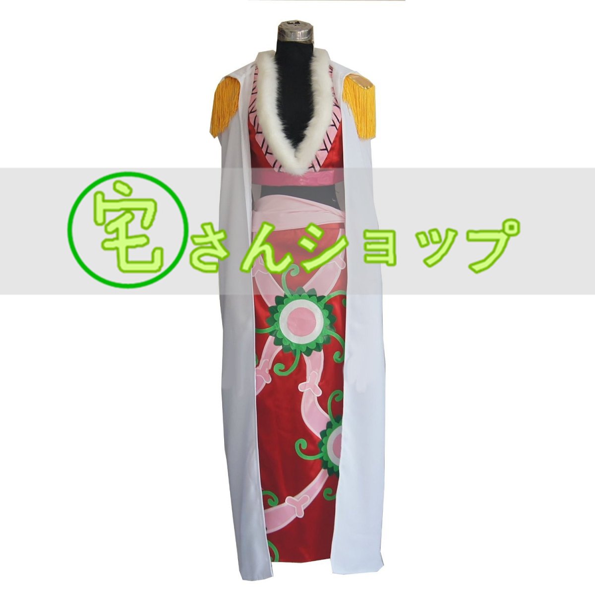 画像1: ONE PIECE（ワンピース）ボア・ハンコック（海賊女帝）風 華麗版 マント付き コスプレ衣装 (1)