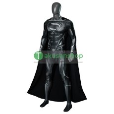 画像3: ジャスティス・リーグ: ザック・スナイダーカット ブラック スーパーマン Superman 風 全身タイツ ゼンタイ 子供 コスチューム コスプレ衣装 (3)
