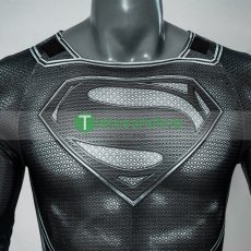 画像7: ジャスティス・リーグ: ザック・スナイダーカット ブラック スーパーマン Superman 風 全身タイツ ゼンタイ 子供 コスチューム コスプレ衣装 (7)