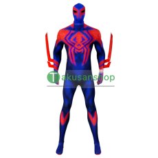 画像1: スパイダーマン:アクロス・ザ・スパイダーバース 2 スパイダーマン2099 風 全身タイツ ゼンタイ 子供 コスチューム コスプレ衣装 (1)