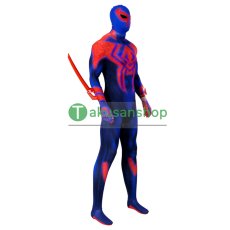 画像2: スパイダーマン:アクロス・ザ・スパイダーバース 2 スパイダーマン2099 風 全身タイツ ゼンタイ 子供 コスチューム コスプレ衣装 (2)
